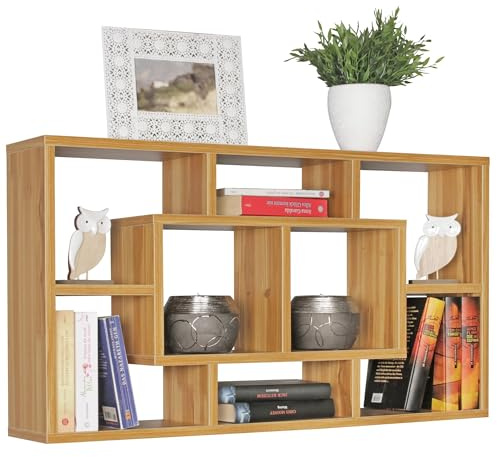 Wohnling Wandregal Paola buche 85 x 47,5 x 16 cm MDF-Holz Hängeregal modern, Design Wandboard freischwebend, Holzregal offen zum Hängen
