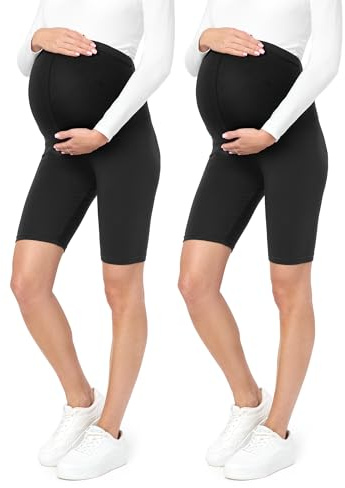 Be Mammy Dams Korta Moderskap Leggings Tights 2Pack BE20-228 (2Pack Svarta Prickar/Svarta Prickar, S)