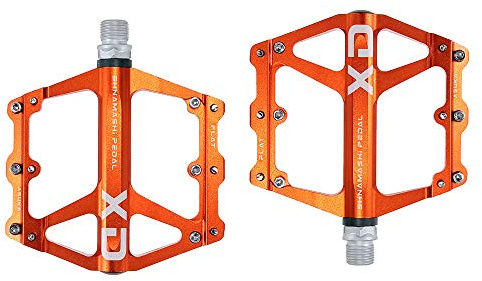 FrontStep General Aluminium Anti-Rutschpedale Leicht Fahrrad Pedale Mit Cr-Mo Stahlspindel Für MTB/Mountainbike Pedal/BMX Pedal (Orange)
