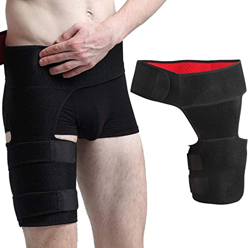 Brrnoo Support à l'aine, Soutien de l'articulation de la Hanche soulagement de la Douleur orthèse de Compression orthèse de Soutien de l'aine avec Ceinture réglable pour Femmes et Hommes