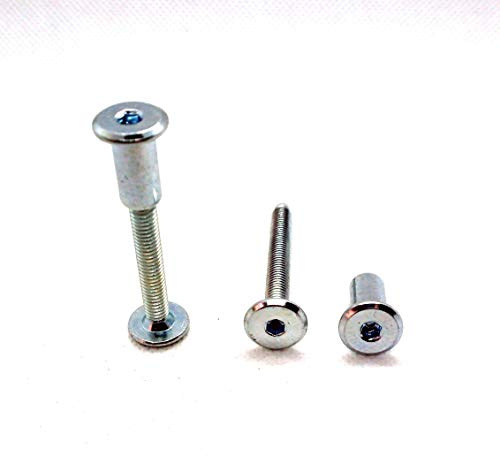 10 x M6 Bolts 50mm L and Nuts 17mm L Sets Cross Dowel. Furniture Connectors for stronger units, secured frames or panels (10 x M6 Bolts & Nuts (50mm x 17mm))