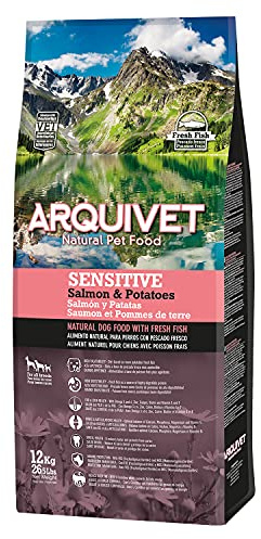 ARQUIVET - Sensitive - Torrfoder för vuxna hundar - lax och potatis - 12 kg - torrfoder för hundar - hög smältbarhet, magmuskler