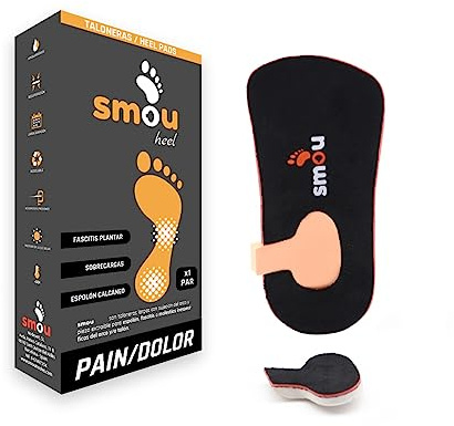 Taloneras Fascitis Plantar SMOU Heel – Plantillas Ortopedicas para Espolón Calcáneo y Dolor de Talón – Plantillas Cortas con Soporte de Arco – Hombre y Mujer, Ideales para todo tipo de Zapatos