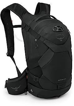 Osprey Raptor Pro Men's Biking Backpack with 2.5L Hydraulics Reservoir, Black