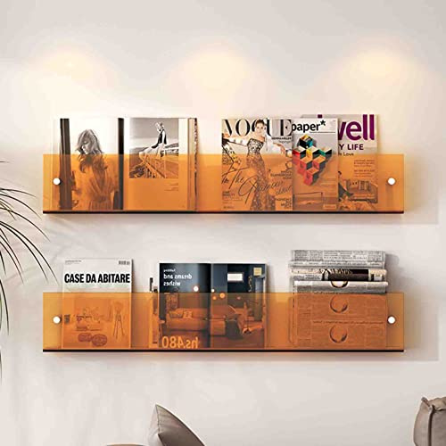 Transparenter Acryl-Prospekthalter, Zeitungsständer Wandregal, Wandhalterung Bücherregal Badezimmer schwimmende Regale Organizer, für Home-Display im Wartezimmer des Büros