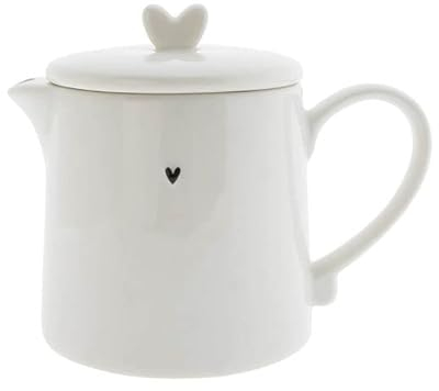 Teekanne HEART weiß mit schwarzem Herzmotiv 1000ml Bastion Collections
