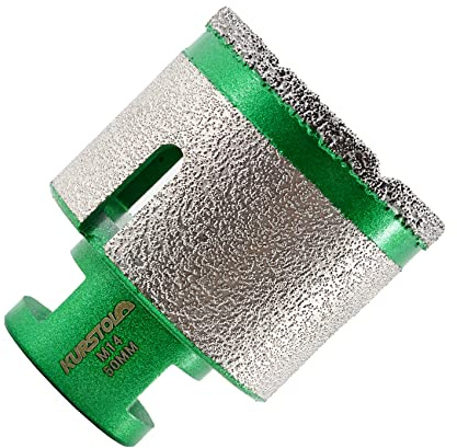 KURSTOL Diamond core drill bit - Diamond Finger Milling Bit Dia 50mm X M14 Thread for Enlarging Shaping Round Bevel Existing Holes in Porcelain,Hard Ceramic,Granite,Marble Roun