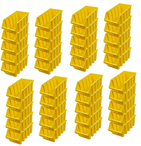 PROREGAL SuperSparSet 40x Sichtlagerbox 4 | HxBxT 15,5x20,4x34cm | Gelb | Sichtlagerbehälter Sichtlagerkasten Sichtlagerkastensortiment Sortierbehälter Stapelbehälter