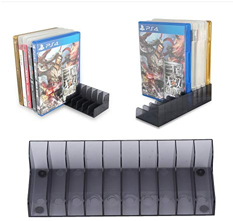 Yosoo Health Gear Game Card CD DVD Storage Rack Open Shelf, 2Pcs Universal Game Card Box Movie Shelf Organiser for Blu Ray Video Game Cases CDs VHS Tape Display Stand for