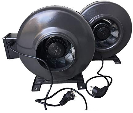 Schahba Rohrventilator 200 mm - 1050 m³/h leise 53 dB - 150W - IP44 - Kugellager - Außenläufermotor - Stahlgehäuse - inkl. Fuß & Kabel - Rohrlüfter