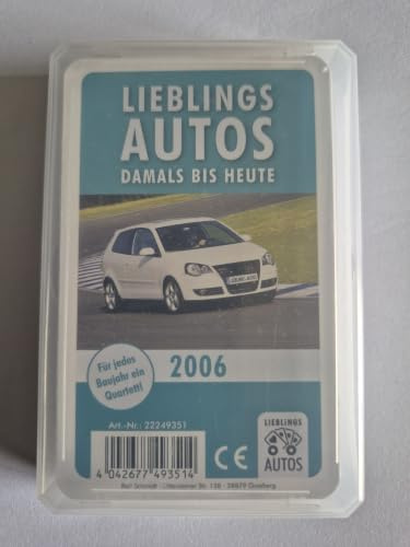 Lieblings Autos Auto Quartett 2006 Baujahr Geburtsjahr 20. Geburtstag Geschenk Spielkarten Neu