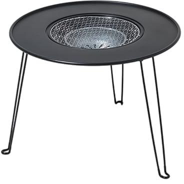 Yclty Tavolo Rotondo Pieghevole da 60cm, Tavolo da Barbecue Portatile, Ideale per Griglia a Carbone, Feste, Picnic, Campeggio, Eventi BBQ (Color : Negro)
