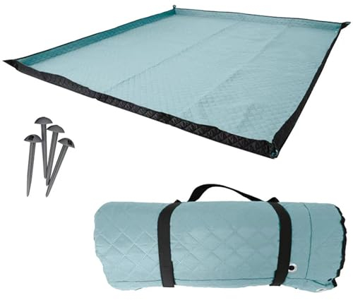 2 Stücke Picknickdecke Wasserdicht Waschbar Campingdecke Isoliert Outdoor Leicht Größe 200x200cm Wasserdicht Wärmeisoliert Waschbar Fleece Faltbar Für 6-8 Personen Garten Stranddecke Karo,Blue