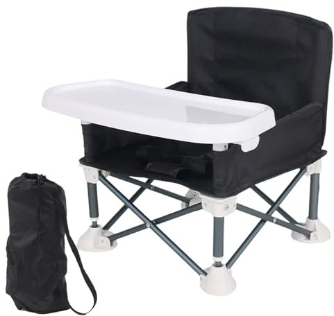 Baby Campingstuhl | Kinder Campingstuhl mit Tablett | Klappende Camping-Hochstuhl für Baby | Campingstuhl Baby für Die Reisefütterung | Tragbarer Sitzverstärkersitz für Kleinkinder 3-36 Monate