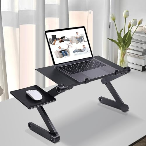 Tavolo per computer portatile per letto ad angolo regolabile a 360 gradi, Portable Laptop Desk Pc Sofa Stand Air Space Desk,tavolo per divano libro-nero