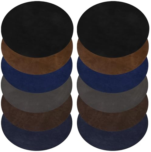 12 Stück Patches zum Aufbügeln, Flicken zum Aufbügeln, Patch Sticker Kleidung Flicken Bügelflicken Aufbügelflicken 6 Farben Oval Veloursleder Bügelflicken Bügeleisen Reparatursatz Reparatur-Patches