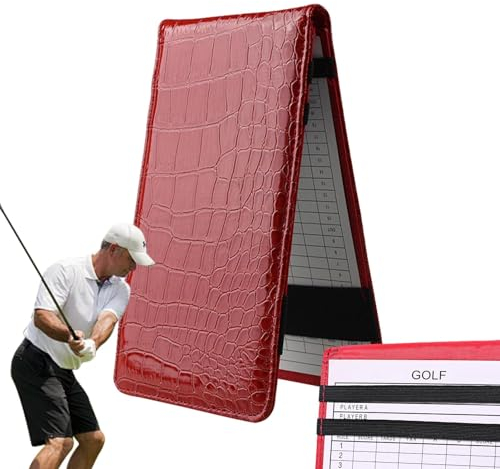 Salyeeluly Golf-Scorecard-Buch, Golf-Yardage-Buch | Golf-Notizbuch aus PU-Leder mit 2 Scorekarten - Golf-Logbuch, Golf-Notizbuch, Scorekartenhalter, Golf-Gadget für Männer und Frauen