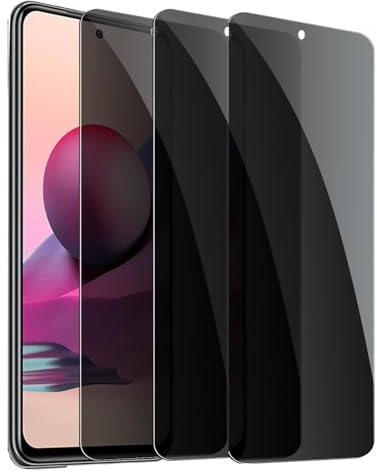DYNASCO 3 Piezas Protector de Pantalla de Privacidad para Xiaomi Mi 9 Lite/Mi CC9, 9H Dureza Antiespia Cristal Vidrio Templado para Xiaomi Mi 9 Lite/Mi CC9 - NO Soporta Desbloqueo de Huella Digital