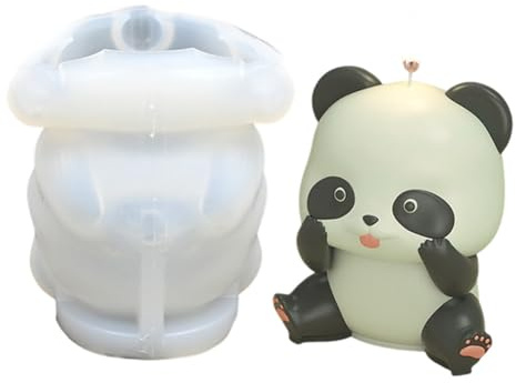 Silikon Kerzenform 3D Panda Form Kuchenform Silikon Kerzenformen Schokoladenform Silikon Backform zur Herstellung von Kerzen Schokolade Desserts Cupcakes Seifen