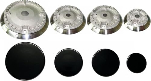 Kit 4 bruciatori Sabaf con piattelli spartifiamma per cucina a gas, 4 fuochi PER CUCINA A GAS GERMANIA NARDI SMEG FRANKE TECNOGAS E ALTRE MARCHE COD B 3621
