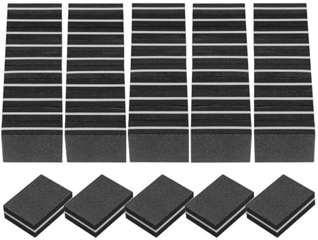sourcing map 20pcs Mini Nail Buffers, 100/180 Grit Nail Sanding Blocks, Bulk Nail Buffing Polishing Blocks Professional Nail Polisher Set for Acrylic and Natural Nails, Black