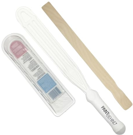 Paint Behind Toilet Tool Starter Kit with Paint Stir Stick, Flat Brush for Behind Toilets, Walls, Radiators & Hard-to-Reach Tight Spaces, 12-Inch Reach with Tray & Pad