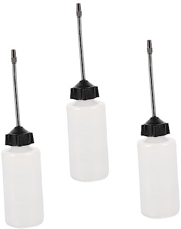 DIYEAH 3pcs Sewing Machine Oil Bottles Screw Caps and Metal Spouts, Industrial Sewing Machines Oiler Set, Empty Oil Dispensers for Refueling and Maintenance