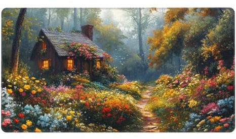 Gaming Mauspad XXL,900 x 400 x 3mm Mousepad Verlängertes Groß Mauspad Schreibtischauflage,Genähte Kanten Rutschfeste Gummibasis,Verbessert Präzision Geschwindigkeit Home Office Hüttenlandschaft L-4791