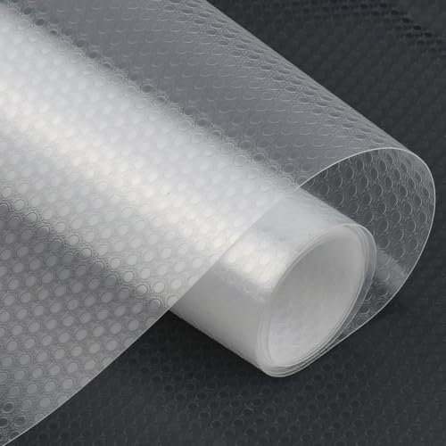 TMBMLPP Kitchen Drawer Liners, Transparent Shelf Liners,Non Slip Drawer Liner, Non-Adhesive Cabinet Liners and Shelf Paper Protectors,Waterproof Oil-Proof Cupboard Liner, EVA Fridge Protector-60x200cm