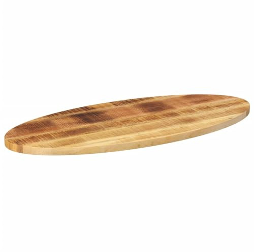 Eleganz Plateau de table en bois massif 90 x 40 x 3,8 cm ovale en bois de manguier rugueux avec finition naturelle pour une décoration rustique
