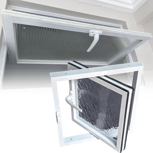 Finestra di ventilazione girevole a 360° per casette, pollai, serre e garage, in alluminio, 30 x 30 cm, finitura bianca