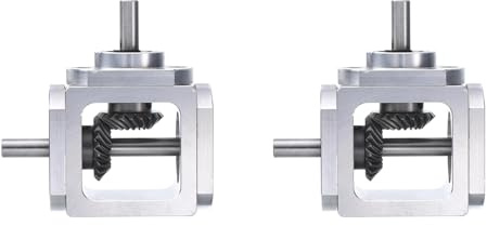 Uikdjgu 2X Caja de Engranajes Cónicos de Ángulo Recto de 90 Grados, Eje de Salida Simple 1:1, 1 Módulo, Engranaje Cónico de 20 Dientes, de Aluminio