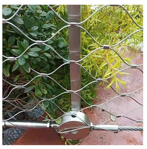 rete di acciaio inossidabile, Rete for balaustra flessibile in cavo, recinzione intrecciata antifurto con attacco a scatto da 5 cm/1,5 mm, facile da tagliare(0.8x9m)
