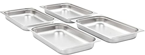 Generico Contenitori Gastronorm 4 pz GN 1/1 65 mm in Acciaio Inox,Argento,4.15kg,50880