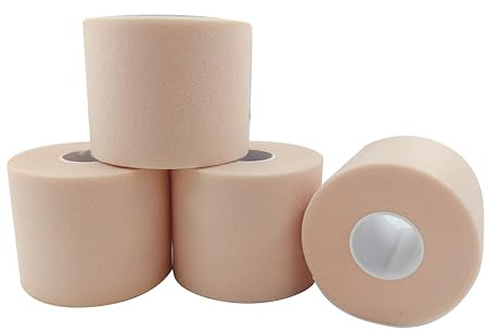 Bandage de protection sportif pré-enveloppé - 4 rouleaux 7 cm x 27 m - Cheville/poignet/genou doublés d'un bandage en mousse enveloppé - Matériau doux pour la peau et facile à déchirer