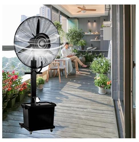 ZGHQHCDRH Ventilador de pie, Ventilador de nebulización con pedestal inclinable 26/30, ventilador pulverización refrigeración for exteriores, ventiladores industriales grandes 3 velocidades