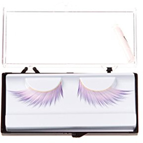 Eulenspiegel 000779 - Künstliche Wimpern, Weiß/Lila, 1 ml Spezial-Wimpernkleber, Anleitung, für Karneval, Mottoparty