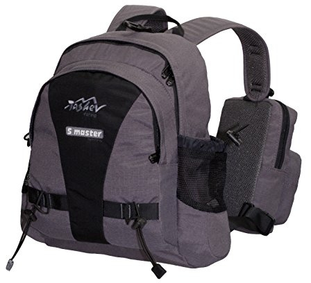 Tashev Outdoors Daypack Rucksack S-Master Angelrucksack für Sportfischen BackChest-Tragesystem (Hergestellt in EU) (Grau)