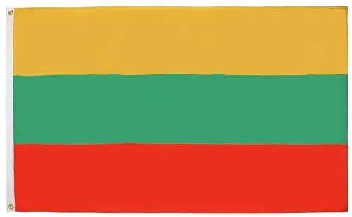 AZ FLAG Drapeau Lituanie 150x90 cm Lituanien Polyester Léger 2 Œillets | Usage intérieur Drapeau décoratif Lietuva coutures doubles et bords renforcés avec œillets métalliques