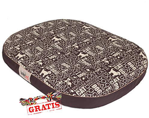 HobbyDog OVAL MOWNAP5 + Spieltau gratis Hundebett Ruheplatz Hundematratze Hundekissen Hundematte Schlafplatz (4 Verschiedene Größen) (L (87 x 68 cm))