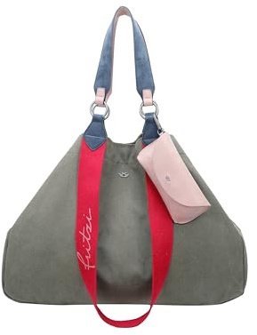 Fritzi Izzy Canvas Shopper Baumwollmix Damen Handtasche Festival City Beach vegan abnehmbares Brillenetui 36 x 50 x 16 cm – Schwarz, Rosa, Orange, Lila, Grün, Blau, Pink, Beige, Gelb