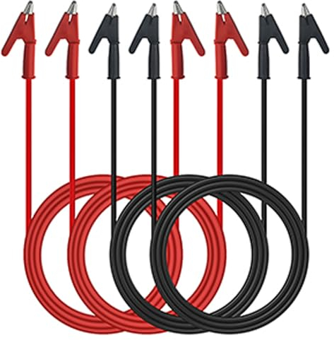 WMYCONGCONG 4 Stück Krokodilklemmen elektrische Messleitungen elektrische Überbrückungsdrähte doppelendige Krokodilklemmen 15A 3.3ft für elektrische Prüfung
