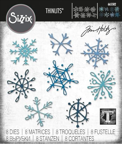 Sizzix Thinlits Stanzset für Weihnachten mit Scribbly Snowflakes von Tim Holtz