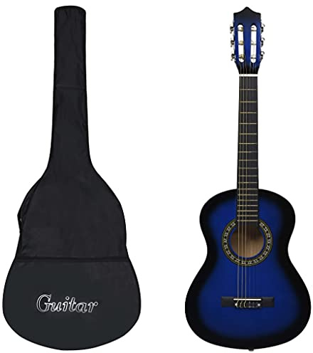 Konzertgitarre 1/2 Anfänger, 6 Nylon Strings Konzertgitarre Set mit Gitarrentasche, Klassisch Gitarre Kinder Einsteiger Set, 34 Zoll Klassikgitarre für Erwachsene Kinder Anfänger, Blau