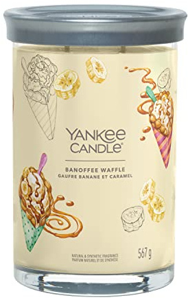 Yankee Candle Signature doftljus | Banofee våffla stort tumblerljus med dubbla vekar | Sojavaxblandning långt brinnande ljus | perfekta gåvor för kvinnor
