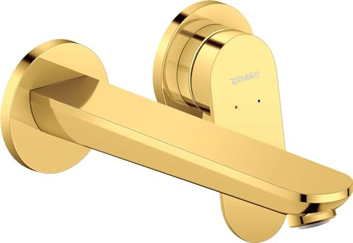 Duravit Wave Waschtischarmatur, Unterputz, Wasserhahn Bad, Armatur Waschbecken, Gold Poliert