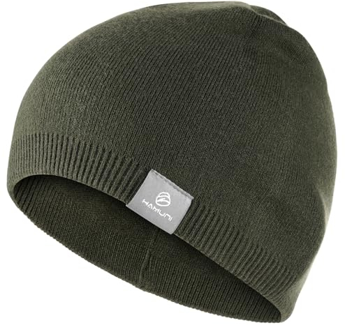 YANIKY Strickmütze Damen Thermo Winter Mütze Herren Beanie Mütze Weich Sportmütze Atmungsaktiv Wintermütze für Herren und Damen (Military Green)