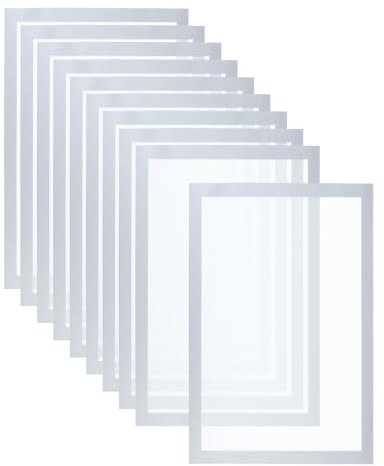 PATIKIL 10 Stück Magnetrahmen, A4 Info-Rahmen selbstklebend Aufklappbarer mit Magnetverschluss bilderrahmen für Postkarte Hinweis Zeichnung, Glatte Oberfläche, Silber