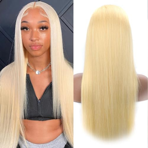 Jreitsere 22 Zoll 13x4 Lace Frontal Wig Echthaar Perücke Blond Pre Plucked mit Baby Hair für Schwarze Frauen 150% Dichte