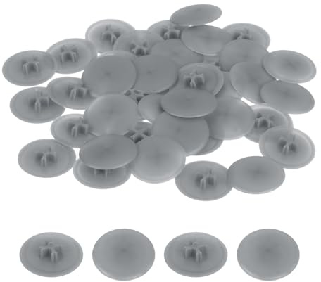 sourcing map 100PCS Screw Cap Covers, 17mm Waterproof Plastic Screw Decorative Caps for Phillips Cam Lock Nuts, Dark Gray